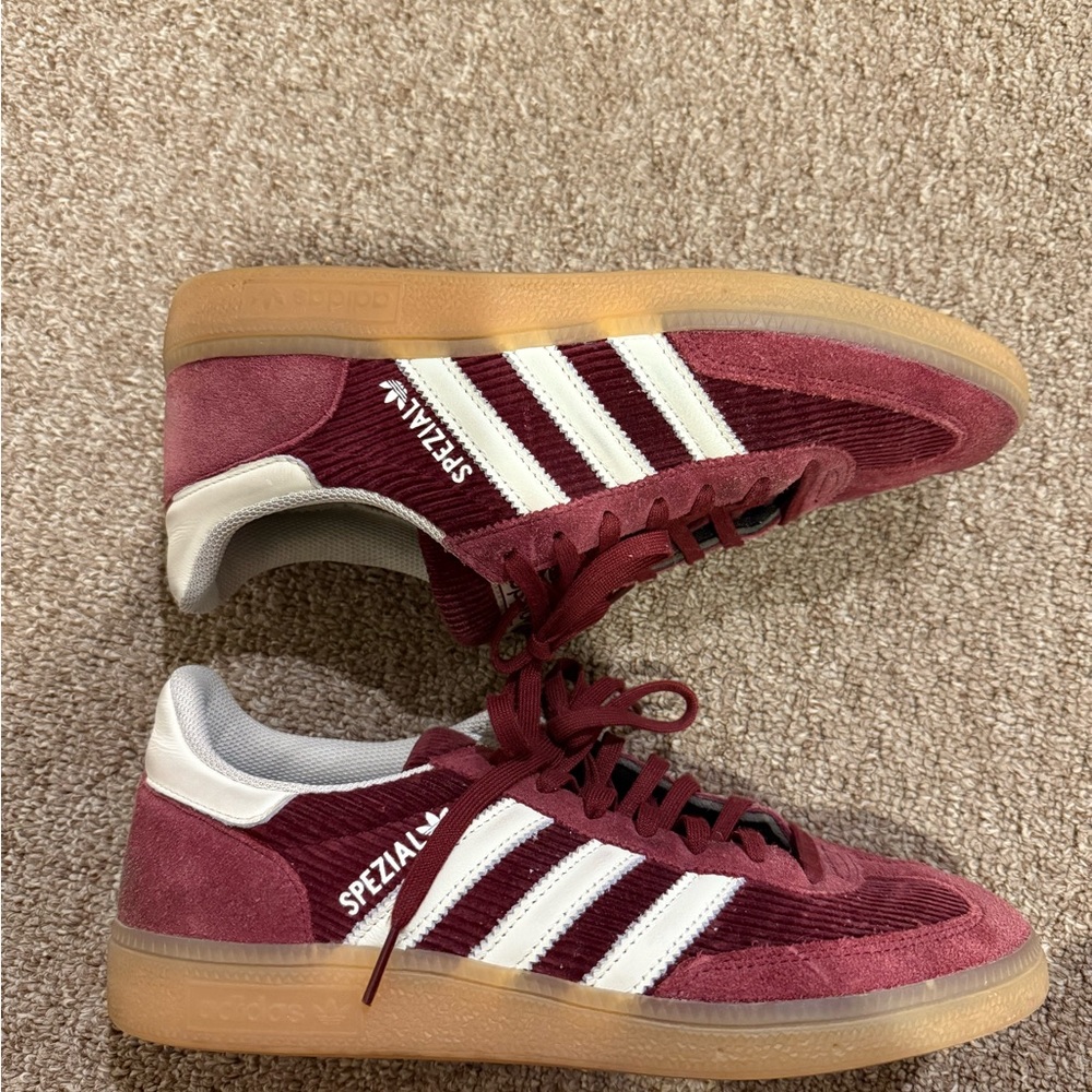 Adidas Spezial Burgundy and White Sneakers